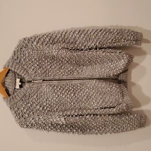 Zip-up chunky grey cardigan Lucky Brand Size XS